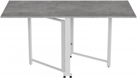 Стіл-книга трансформер Оріон 2 Ferrum-decor 750x1520x730 Білий метал ДСП Бетон 16 мм (FRD-104596)