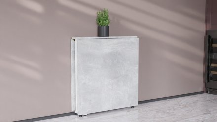 Стіл-книга трансформер Оріон 2 Ferrum-decor 750x1520x730 Білий метал ДСП Бетон 16 мм (FRD-104596)