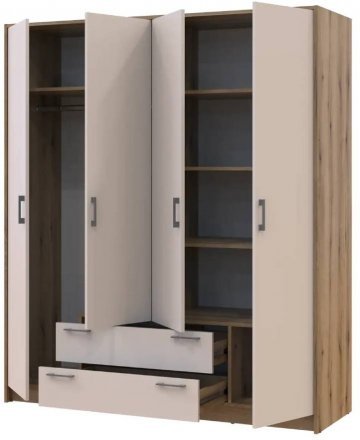 Шафа для одягу Doros Ронді Дуб Артизан/Кашемір 4ДСП 160х52х195 DRS-011662 (80737825) Шафа для одягу Doros Ронді Дуб Артизан/Кашемір 4ДСП 160х52х195 DRS-011662 (80737825)