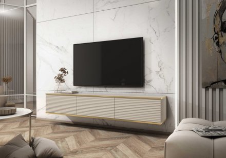 Тумба під телевізор навісна Perfect Home Оро / Oro 3-дверна RTV175 MDF Бежевий (PFH-091366) Тумба під телевізор навісна Perfect Home Оро / Oro 3-дверна RTV175 MDF Бежевий (PFH-091366)