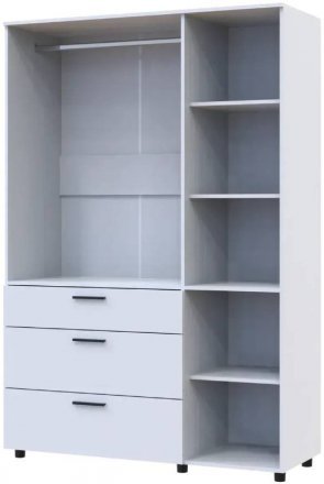 Шафа для одягу Doros Торн Білий 3 ДСП/3Ш (штанга) 135х51.6х200 (DRS-012057) Шафа для одягу Doros Торн Білий 3 ДСП/3Ш (штанга) 135х51.6х200 (DRS-012057)