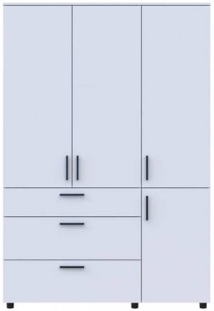 Шафа для одягу Doros Торн Білий 3 ДСП/3Ш (штанга) 135х51.6х200 (DRS-012057) Шафа для одягу Doros Торн Білий 3 ДСП/3Ш (штанга) 135х51.6х200 (DRS-012057)