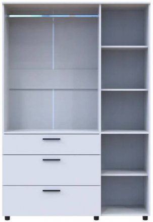 Шафа для одягу Doros Торн Білий 3 ДСП/3Ш (штанга) 135х51.6х200 (DRS-012057) Шафа для одягу Doros Торн Білий 3 ДСП/3Ш (штанга) 135х51.6х200 (DRS-012057)