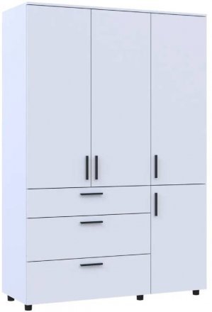 Шафа для одягу Doros Торн Білий 3 ДСП/3Ш (штанга) 135х51.6х200 (DRS-012057) Шафа для одягу Doros Торн Білий 3 ДСП/3Ш (штанга) 135х51.6х200 (DRS-012057)