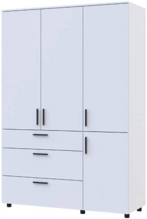 Шафа для одягу Doros Торн Білий 3 ДСП/3Ш (штанга) 135х51.6х200 (DRS-012057) Шафа для одягу Doros Торн Білий 3 ДСП/3Ш (штанга) 135х51.6х200 (DRS-012057)