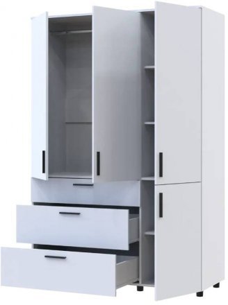 Шафа для одягу Doros Торн Білий 3 ДСП/3Ш (штанга) 135х51.6х200 (DRS-012057) Шафа для одягу Doros Торн Білий 3 ДСП/3Ш (штанга) 135х51.6х200 (DRS-012057)
