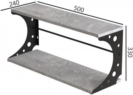 Настінна полиця Ferrum-decor Букін 330x500x240 метал Чорний ДСП Бетон16 мм (FRD-102848) Настінна полиця Ferrum-decor Букін 330x500x240 метал Чорний ДСП Бетон16 мм (FRD-102848)