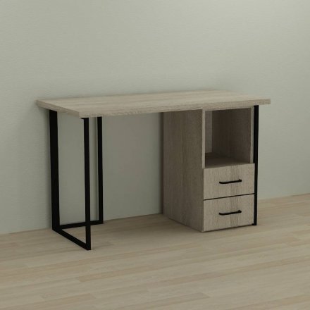 Письмовий стіл Ferrum-decor Отто 76x140x60 чорний ДСП Дуб Сонома 32мм (FRD-103587)