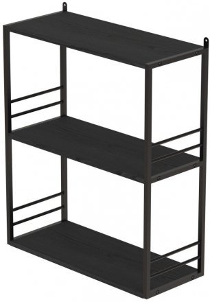 Книжкова полиця універсальна Ferrum-decor Стим 2 74x63x26 чорний ДСП Сосна Кембра 16мм (FRD-104108)