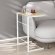Столик приставний Террі Ferrum-decor 650x440x330 Білий метал ДСП Дуб Сонома 16 мм (FRD-104658)