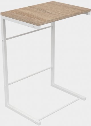 Столик приставний Террі Ferrum-decor 650x440x330 Білий метал ДСП Дуб Сонома 16 мм (FRD-104658)