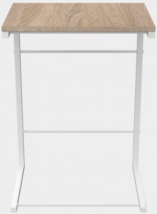 Столик приставний Террі Ferrum-decor 650x440x330 Білий метал ДСП Дуб Сонома 16 мм (FRD-104658)