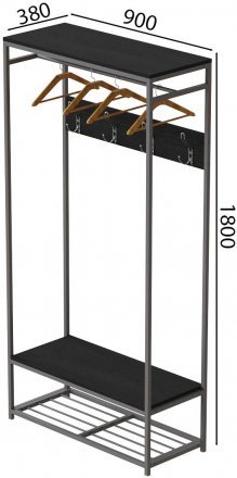Вішалка модульна підлогова Ferrum-decor Треліс 14 180x90x38 сірий ДСП Сосна Кембра 16мм (FRD-104360) Вішалка модульна підлогова Ferrum-decor Треліс 14 180x90x38 сірий ДСП Сосна Кембра 16мм (FRD-104360)