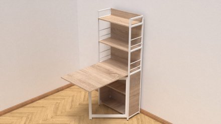 Стіл книжка з етажеркою Практик 2 Ferrum-decor 1555x640x990 Білий метал ДСП Дуб Сонома 16мм (FRD-104635) Стіл книжка з етажеркою Практик 2 Ferrum-decor 1555x640x990 Білий метал ДСП Дуб Сонома 16мм (FRD-104635)