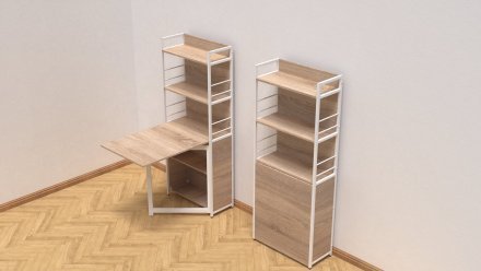 Стіл книжка з етажеркою Практик 2 Ferrum-decor 1555x640x990 Білий метал ДСП Дуб Сонома 16мм (FRD-104635) Стіл книжка з етажеркою Практик 2 Ferrum-decor 1555x640x990 Білий метал ДСП Дуб Сонома 16мм (FRD-104635)