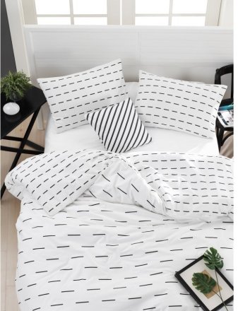 Постільна білизна Home Perfect Ranforce Lace білий сімейний 145х210 см Постільна білизна Home Perfect Ranforce Lace білий сімейний 145х210 см