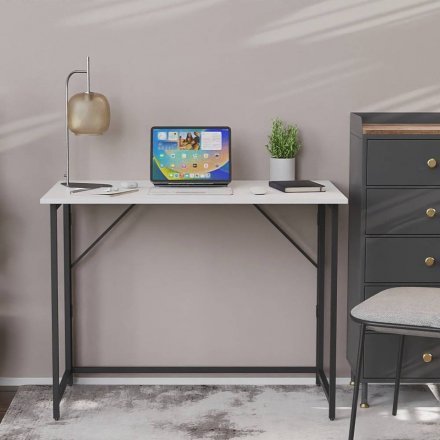 Стіл розкладний Моріс Ferrum-decor 750x1000x600 Чорний метал ДСП Біле 16 мм (FRD-104669) Стіл розкладний Моріс Ferrum-decor 750x1000x600 Чорний метал ДСП Біле 16 мм (FRD-104669)