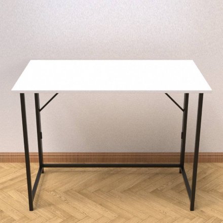 Стіл розкладний Моріс Ferrum-decor 750x1000x600 Чорний метал ДСП Біле 16 мм (FRD-104669) Стіл розкладний Моріс Ferrum-decor 750x1000x600 Чорний метал ДСП Біле 16 мм (FRD-104669)