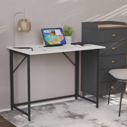Стіл розкладний Моріс Ferrum-decor 750x1000x600 Чорний метал ДСП Біле 16 мм (FRD-104669) Стіл розкладний Моріс Ferrum-decor 750x1000x600 Чорний метал ДСП Біле 16 мм (FRD-104669)