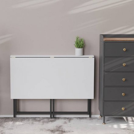 Стіл розкладний Моріс Ferrum-decor 750x1000x600 Чорний метал ДСП Біле 16 мм (FRD-104669) Стіл розкладний Моріс Ferrum-decor 750x1000x600 Чорний метал ДСП Біле 16 мм (FRD-104669)