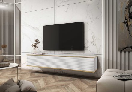 Тумба під телевізор навісна Perfect Home Оро / Oro 3-дверна RTV175 MDF Білий (PFH-091364) Тумба під телевізор навісна Perfect Home Оро / Oro 3-дверна RTV175 MDF Білий (PFH-091364)
