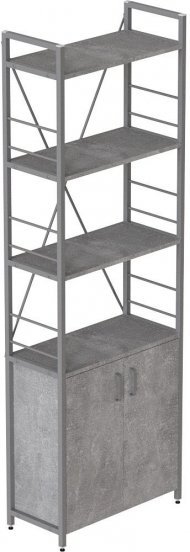 Етажерка 4/60 Ferrum-decor Серії Конект із тумбою 179x60x28 Сірий ДСП Бетон (FRD-102483)