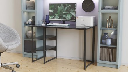 Комп'ютерний стіл Ferrum-decor Кевін 75x140x70 чорний ДСП Сосна Кембра 16мм (FRD-103841)