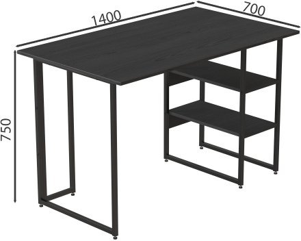 Комп'ютерний стіл Ferrum-decor Кевін 75x140x70 чорний ДСП Сосна Кембра 16мм (FRD-103841)