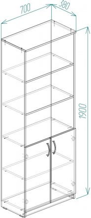 Шафа Анжело Ferrum-decor на 5 полиць з 2 дверима 1900x700x380 ДСП Біле 16 мм (FRD-105031) Шафа Анжело Ferrum-decor на 5 полиць з 2 дверима 1900x700x380 ДСП Біле 16 мм (FRD-105031)