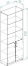 Шафа Анжело Ferrum-decor на 5 полиць з 2 дверима 1900x700x380 ДСП Біле 16 мм (FRD-105031)