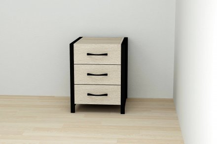 Тумба універсальна Ferrum-decor Вів'єн 3 50x41x40 чорний ДСП Дуб Сонома 16мм (FRD-104188)