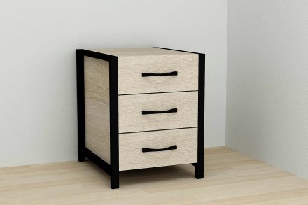 Тумба універсальна Ferrum-decor Вів'єн 3 50x41x40 чорний ДСП Дуб Сонома 16мм (FRD-104188)