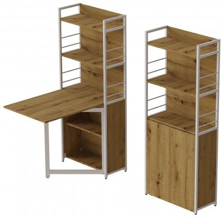 Стіл книжка з етажеркою Практик 2 Ferrum-decor 1555x640x990 Білий метал ДСП Дуб Артизан 16 мм (FRD-104637) Стіл книжка з етажеркою Практик 2 Ferrum-decor 1555x640x990 Білий метал ДСП Дуб Артизан 16 мм (FRD-104637)