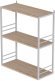 Книжкова полиця універсальна Ferrum-decor Стім 2 74x63x26 білий ДСП Дуб Сан-Марино 16мм (FRD-104110)