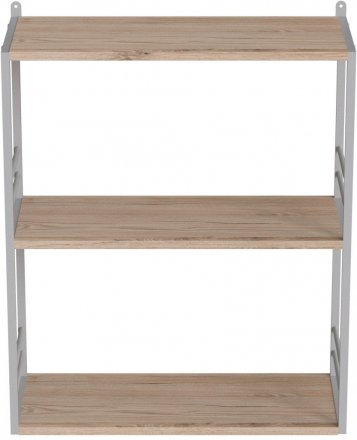 Книжкова полиця універсальна Ferrum-decor Стім 2 74x63x26 білий ДСП Дуб Сан-Марино 16мм (FRD-104110)