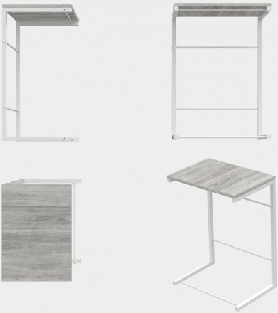 Столик приставний Террі Ferrum-decor 650x440x330 Білий метал ДСП Бетон 16 мм (FRD-104661) Столик приставний Террі Ferrum-decor 650x440x330 Білий метал ДСП Бетон 16 мм (FRD-104661)