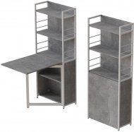 Стіл книжка з етажеркою Практик 2 Ferrum-decor 1555x640x990 Білий метал ДСП Бетон 16 мм (FRD-104638) Стіл книжка з етажеркою Практик 2 Ferrum-decor 1555x640x990 Білий метал ДСП Бетон 16 мм (FRD-104638)