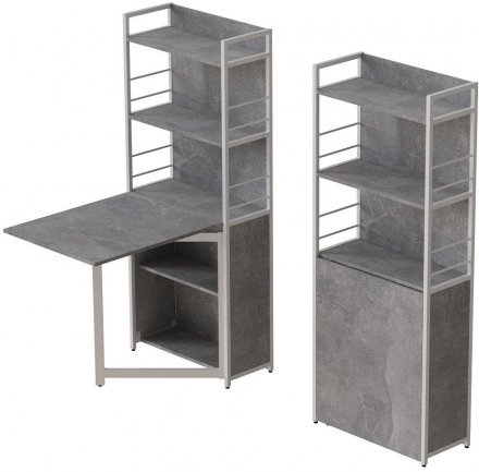 Стіл книжка з етажеркою Практик 2 Ferrum-decor 1555x640x990 Білий метал ДСП Бетон 16 мм (FRD-104638) Стіл книжка з етажеркою Практик 2 Ferrum-decor 1555x640x990 Білий метал ДСП Бетон 16 мм (FRD-104638)