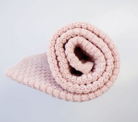Плед плетений Premium Merino Butterfly 80x100 см Powder Pink lullalove-0567 Плед плетений Premium Merino Butterfly 80x100 см Powder Pink lullalove-0567