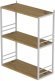 Книжкова полиця універсальна Ferrum-decor Стім 2 74x63x26 білий ДСП Дуб Артизан 16мм (FRD-104111)