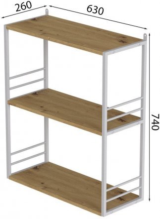 Книжкова полиця універсальна Ferrum-decor Стім 2 74x63x26 білий ДСП Дуб Артизан 16мм (FRD-104111) Книжкова полиця універсальна Ferrum-decor Стім 2 74x63x26 білий ДСП Дуб Артизан 16мм (FRD-104111)