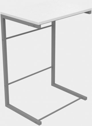 Столик приставний Террі Ferrum-decor 650x440x330 Сірий метал ДСП Біле 16 мм (FRD-104662)