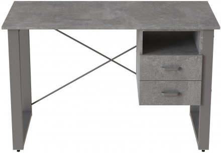 Письмовий стіл із ящиками Ferrum-decor Оскар 750x1400x600 метал Сірий ДСП Бетон 16 мм (FRD-103254) Письмовий стіл із ящиками Ferrum-decor Оскар 750x1400x600 метал Сірий ДСП Бетон 16 мм (FRD-103254)
