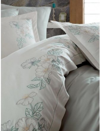 Постільна білизна сатин з вишивкою Hare Maldiv євро svt-2000022294966