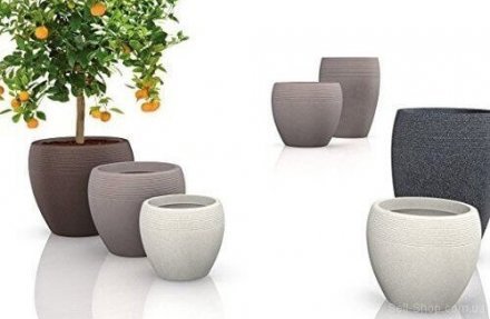 Кашпо для квітів Lineo пластик 30 песочный 56521 Кашпо для квітів Lineo пластик 30 песочный 56521