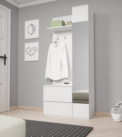 Передпокій з дзеркалом Perfect Home Грін / Green 3-дверний Білий (PFH-091310) Передпокій з дзеркалом Perfect Home Грін / Green 3-дверний Білий (PFH-091310)