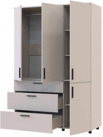Шафа для одягу Doros Торн Кашемір 3 ДСП/3Ш (штанга) 135х51.6х200 (DRS-012061)
