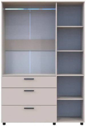 Шафа для одягу Doros Торн Кашемір 3 ДСП/3Ш (штанга) 135х51.6х200 (DRS-012061)