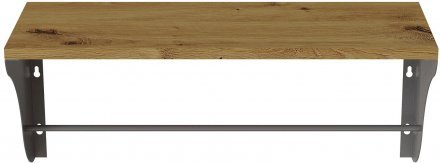 Настінна полиця Ferrum-decor Комфі 260x500x240 метал Сірий ДСП Дуб Артизан 16 мм (FRD-102735)