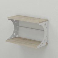 Настінна полиця Ferrum-decor Букін 330x500x240 метал Білий ДСП Сонома 16 мм (FRD-102852)